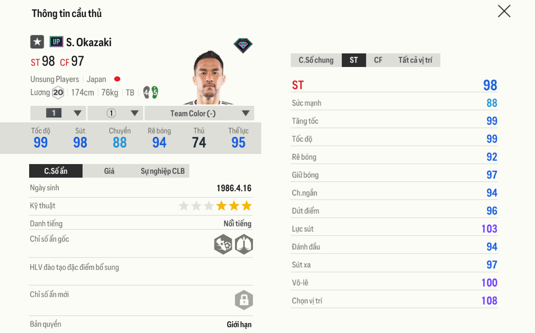 Review Shinji Okazaki UP