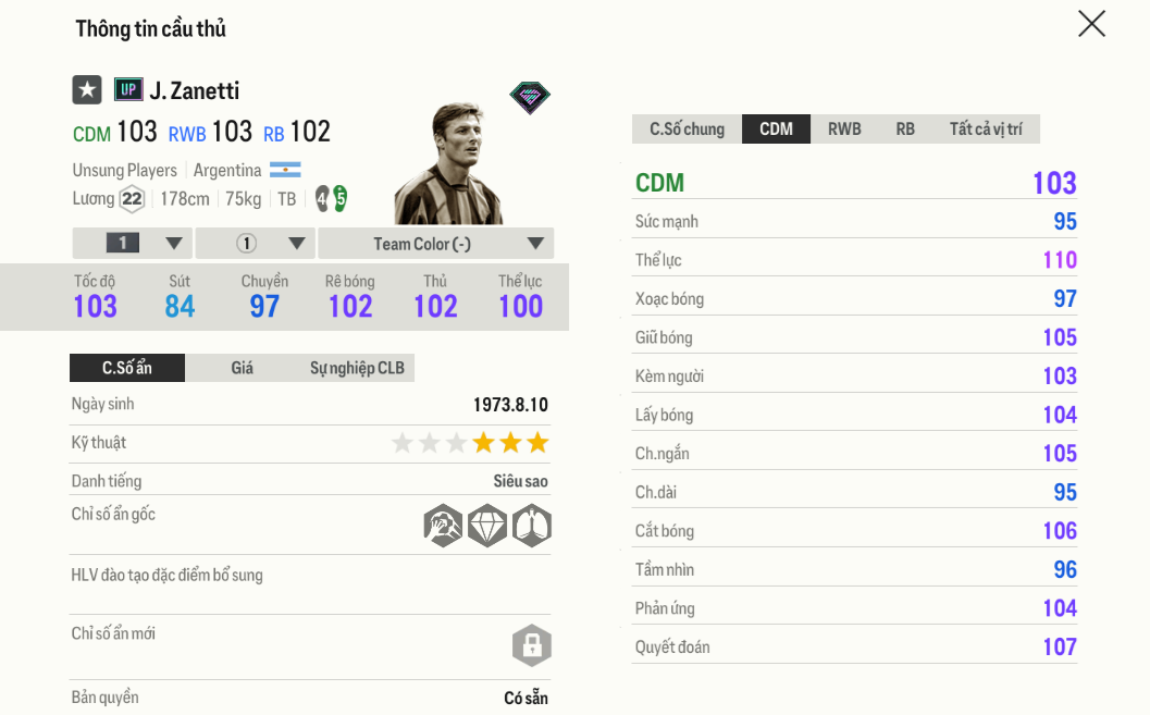 Review Javier Zanetti UP