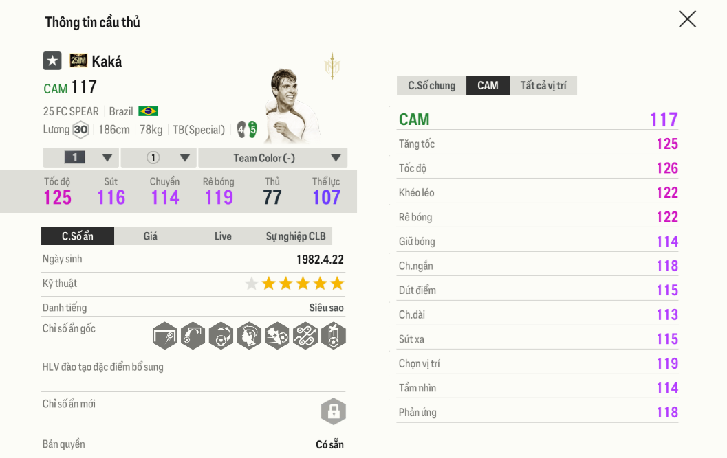 Kaká 25 ICONS MATCH