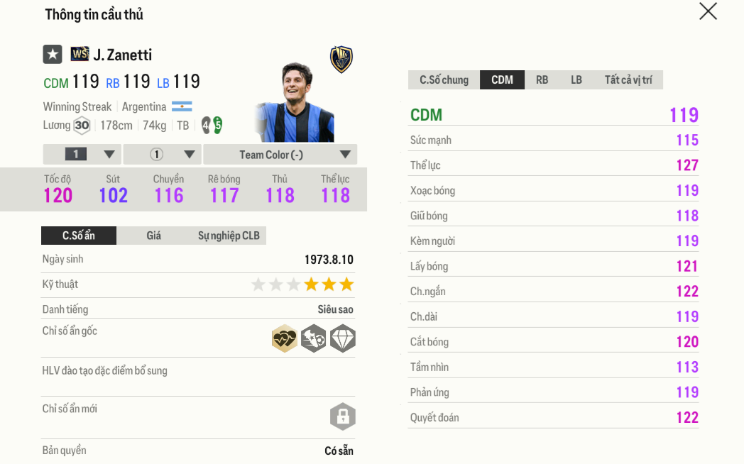 Review Javier Zanetti WS