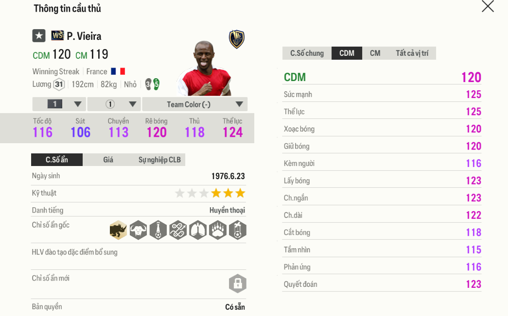 Review Patrick Vieira WS