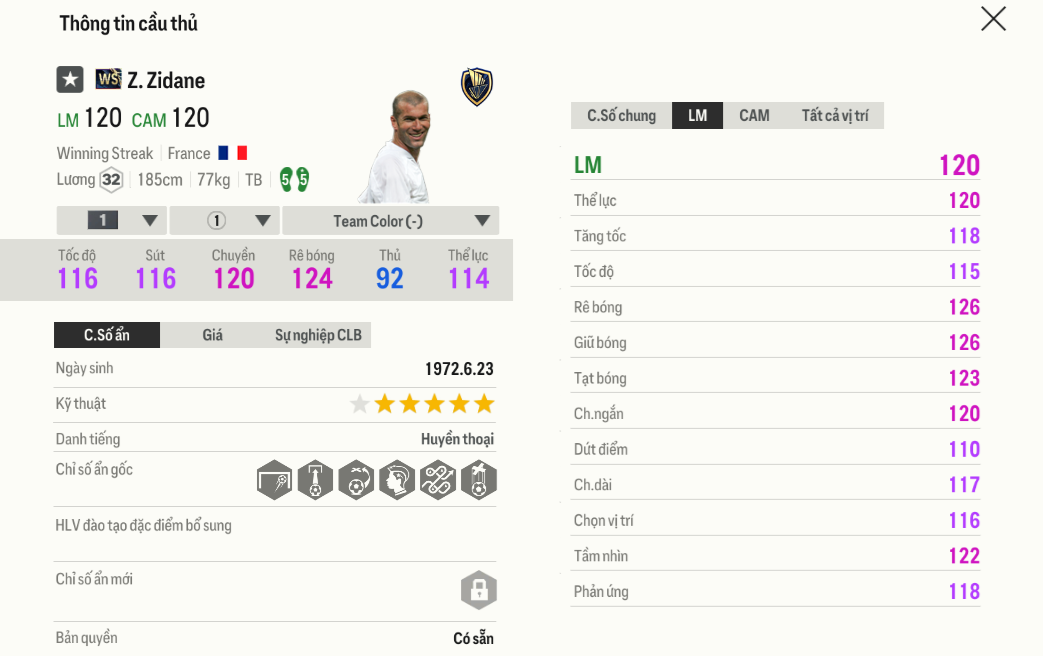 Review Zinedine Zidane WS