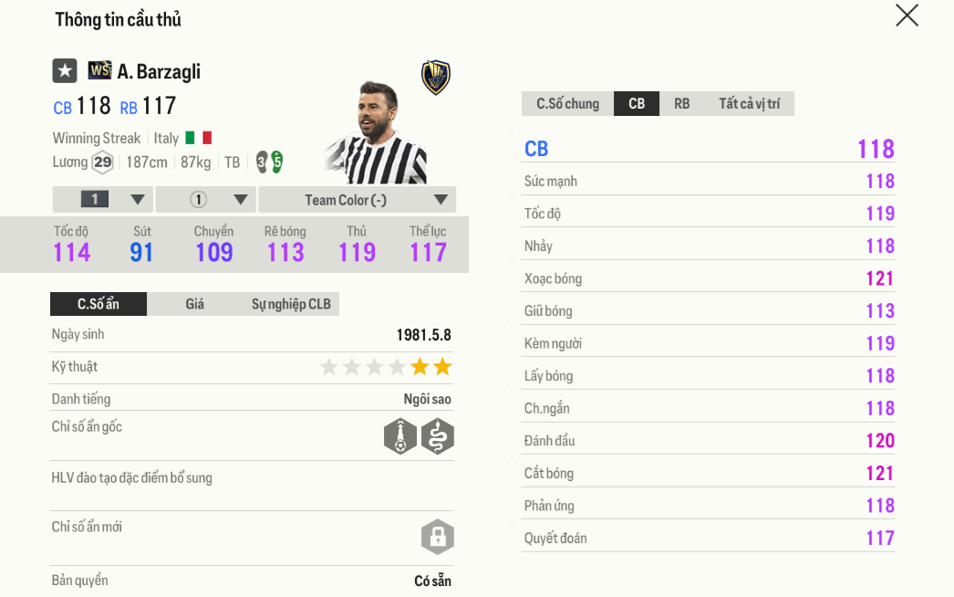 Review Andrea Barzagli WS