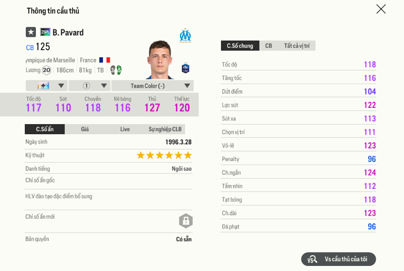 19 Benjamin Pavard 25pl