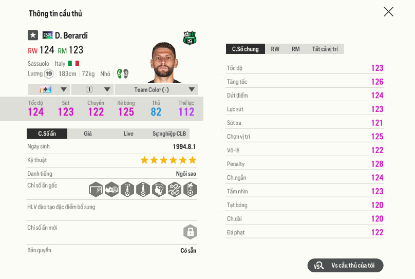 19 Domenico Berardi 25pl